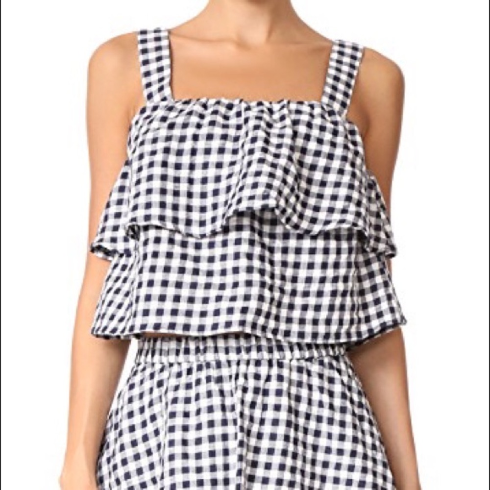 Madewell Gingham Tier Top and Skirt Set